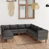 Image de VidaXL Salon de jardin 9 pcs - Résine tressée Gris
