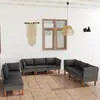 Image de vidaXL Salon de jardin 9 pcs - Gris - Résine tressée