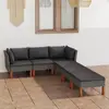 Image de vidaXL Salon de jardin 6 pcs - Résine tressée grise