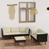 Image de vidaXL Salon de jardin 6 pcs - Noir