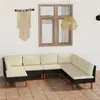 Image de vidaXL Salon de jardin - 7 pcs, résine tressée noir avec coussins