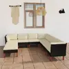 Image de vidaXL Salon de jardin 9 pcs - Résine tressée Noir