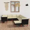 Image de vidaXL Salon de jardin 9 pcs - Noir Résine tressée