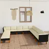 Image de vidaXL Salon de jardin 12 pcs - Noir