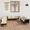Image de vidaXL Salon de jardin 9 pcs avec coussins - Résine tressée Noir