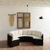 Image de vidaXL Salon de jardin 6 pcs avec coussins résine tressée noir