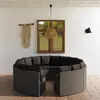 Image de Salon de jardin VidaXL avec coussins - Résine tressée Gris