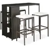 Image de vidaXL Ensemble de bar de jardin 5 pcs Marron Résine tressée
