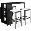 Image de vidaXL Ensemble de bar de jardin 5 pcs et coussins - Noir