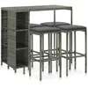 Image de Ensemble de bar de jardin vidaXL - Résine tressée - Gris
