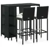 Image de vidaXL Ensemble de bar de jardin 5 pcs - Résine tressée Noir