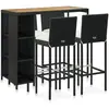 Image de VidaXL Ensemble de bar de jardin 5 pcs - Résine tressée Noir