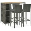 Image de vidaXL Ensemble de bar de jardin 5 pcs Gris