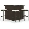 Image de vidaXL Ensemble de bar de jardin 4 pcs Résine tressée - Marron