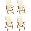 Image de vidaXL Chaises inclinables avec coussins - Bois d'acacia