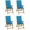 Image de vidaXL Chaises inclinables jardin 4 pcs Acacia coussins
