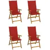 Image de vidaXL Chaises inclinables de jardin et coussins - Lot de 4 - Acacia