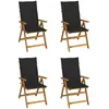 Image de vidaXL Chaises inclinables de jardin lot de 4 - Acacia