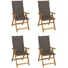 Image de Vidaxl vidaXL Chaises inclinables de jardin lot de 4 Bois acacia