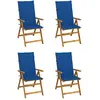 Image de vidaXL Chaises inclinables de jardin et coussins - Bois de acacia
