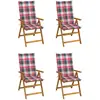 Image de vidaXL Chaise inclinable de jardin avec coussin - Acacia massif