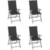 Image de vidaXL Chaises inclinables de jardin avec coussins - Acacia - Lot de 4