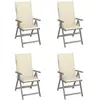 Image de VIDAXL Chaises inclinables de jardin avec coussins - Bois d'acacia