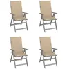 Image de vidaXL Chaises inclinables jardin 4 pcs Acacia massif