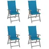 Image de vidaXL Chaises inclinables de jardin lot de 4 et coussins - Bois d'acacia