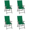 Image de vidaXL Chaises inclinables de jardin avec coussins