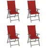 Image de vidaXL Chaises inclinables de jardin avec coussins - Bois d'acacia
