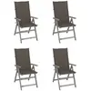 Image de vidaXL Chaises inclinables de jardin lot de 4 avec coussins
