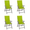 Image de vidaXL Chaises inclinables de jardin avec coussins - Acacia massif gris lot de 4