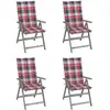 Image de vidaXL Chaises inclinables de jardin avec coussins