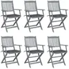 Image de vidaXL Chaises pliables d'extérieur - Lot de 6, Anthracite