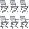 Image de vidaXL Chaises pliables extérieur avec coussins gris