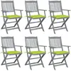 Image de VIDAXL Chaises Pliables Lot de 6 Acacia Massif