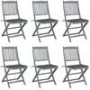 Image de vidaXL Chaises pliables d'extérieur - Bois d'acacia - Coussins anthracite