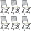 Image de VIDAXL Chaises pliables avec coussins - Bois d'acacia