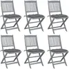 Image de vidaXL Chaises pliables d'extérieur - Lot de 6 - Gris