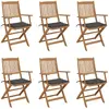 Image de vidaXL Chaises pliables de jardin - Lot de 6 - Acacia