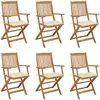 Image de vidaXL Chaises pliables de jardin avec coussins - Lot de 6