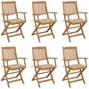 Image de vidaXL Chaises pliables de jardin lot de 6 avec coussins Bois d'acacia