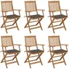 Image de vidaXL Chaises pliables de jardin lot de 6 avec coussins Bois d'acacia