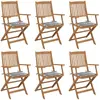 Image de Vidaxl Acacia Chaises pliables de jardin - Lot de 6