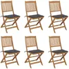 Image de vidaXL Chaises pliables de jardin lot de 6 avec coussins