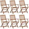 Image de vidaXL Chaises pliables de jardin bois acacia - Lot de 6