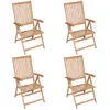 Image de vidaXL Chaises inclinables 4 pièces teck solide