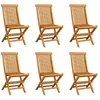 Image de vidaXL Chaises pliables de jardin Teck solide - Lot de 6