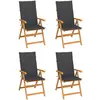 Image de vidaXL Chaises de jardin - Anthracite Teck Solide